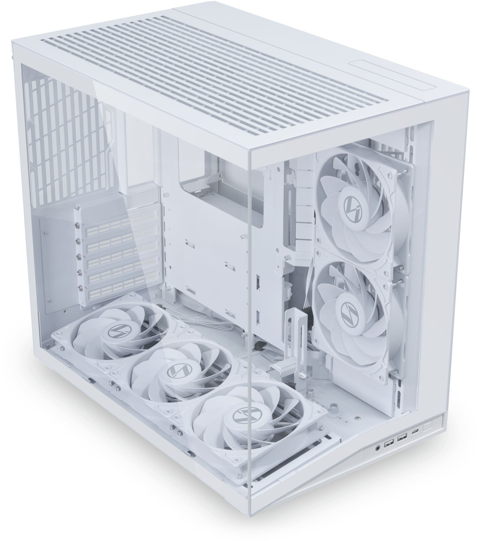 Lian Li O11 Dynamic Mini V2 Flow PC-Gehuse, Mini-Gehuse, ATX, Tempered Glass - inklusive 5x 120-mm-Lfter, wei O11DMIV2FW