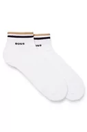 Skarpetki męskie - BOSS Męskie 2P SH Stripe CC Short Socks, białe, 40-46, biały, 46 EU - miniaturka - grafika 1