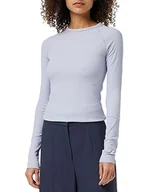 Koszulki i topy damskie - G-STAR RAW Damska koszulka Slim Rib R T Ls Wmn, Szary (Icelandic Blue D23343-d493-g081), M - miniaturka - grafika 1