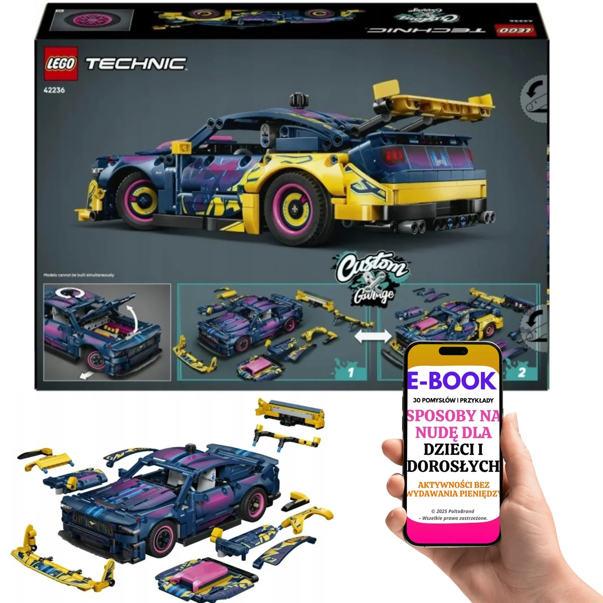 LEGO Ford Mustang Technic 42236 • 973 klocki • model kolekcjonerski na półkę
