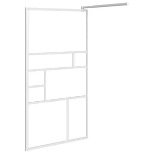 VidaXL Ścianka prysznicowa z półką biała, 80x195 cm, ESG i aluminium - Ścianki i drzwi prysznicowe - miniaturka - grafika 6