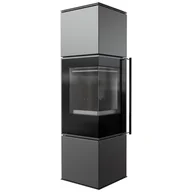 Piece wolnostojące - Piec stalowy koza REN M lewy, Ø 150 7 kW z czarnym termotec - miniaturka - grafika 1