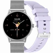 Smartwatch - Gravity GT12-6 Srebrny, Fioletowy - miniaturka - grafika 1