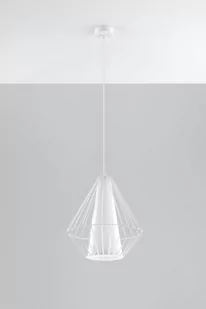 Sollux Lighting Druciana LAMPA wisząca SL.297 industrialna OPRAWA zwis druciak metalowy klatka skeleton biały - Lampy sufitowe - miniaturka - grafika 1