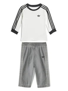adidas Komplet bluzka i spodnie Denim JW5312 Biały Regular Fit - Bluzki damskie - miniaturka - grafika 1