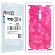 Szkła hartowane na telefon - Folia naklejka skórka strukturalna na TYŁ+BOKI do Xiaomi Mi 9T -  Moro | Camo Różowy - apgo SKINS - miniaturka - grafika 1