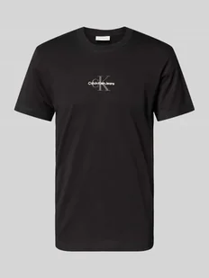 T-shirt z okrągłym dekoltem i wyhaftowanym logo - Koszulki męskie - miniaturka - grafika 1