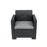 Fotele i krzesła ogrodowe - Leziter Plastikowe krzesło ogrodowe Nero grafitowe - miniaturka - grafika 1