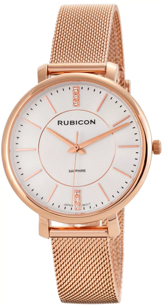 Zegarek Rubicon RBN148 RNBE51 różowe złoto srebrny