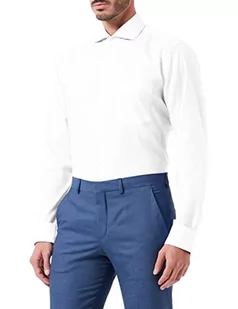 Seidensticker Męska koszula biznesowa - bez prasowania koszula o prostym kroju - Regular Fit - długi rękaw - kołnierz Kent - kieszeń na piersi - 100% bawełna, biały (biały 01), 46 - Koszule męskie - miniaturka - grafika 1