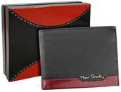 Portfele - Pierre Cardin, Portfel skórzany męski, Tilak37 325, czarny/czerwony, ochrona RFID - miniaturka - grafika 1