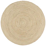 Dywaniki łazienkowe - vidaXL Dywanik ręcznie wykonany z juty, spiralny wzór, biały, 90 cm 133716 - miniaturka - grafika 1