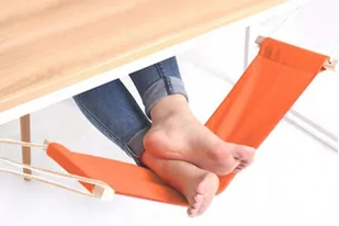Podnóżek Mini Hamak Na Nogi Do Pracy Do Biura (Pomarańczowy) Perfectlife - Pufy i podnóżki - miniaturka - grafika 1