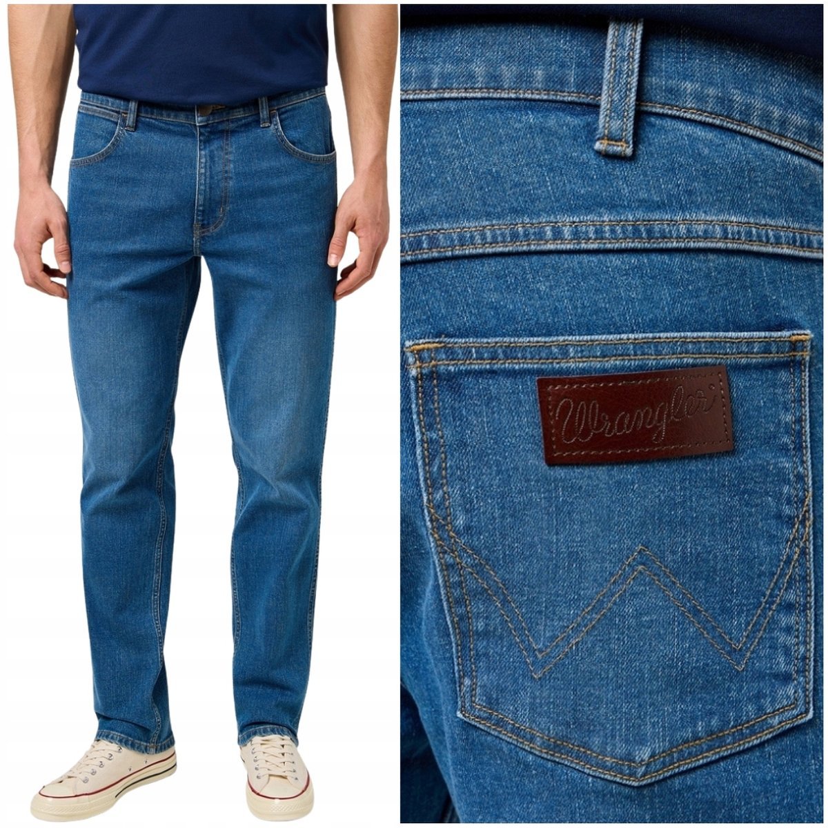 Wrangler Greensboro Oakwood Blue DżINS proste spodnie jeansowe W31 L34