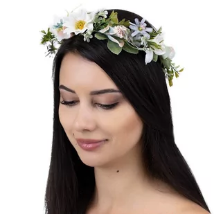 WIANEK na głowę BOHO kwiaty PANIEŃSKI ślubny - Ozdoby do włosów - miniaturka - grafika 1
