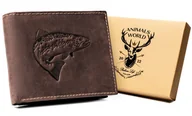 Portfele - Klasyczny poziomy portfel męski ze skóry naturalnej ALWAYS WILD brązowy nubuk duży karty gotówka na prezent antykradzieżowy ochrona RFID - miniaturka - grafika 1