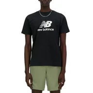 Koszulki męskie - Koszulka męska NB MT41502BK S/S NEW BALANCE STACKED LO BK Czarna - miniaturka - grafika 1