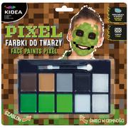 Kidea farbki do twarzy pixel Game + farbka świecąca w ciemności Halloween