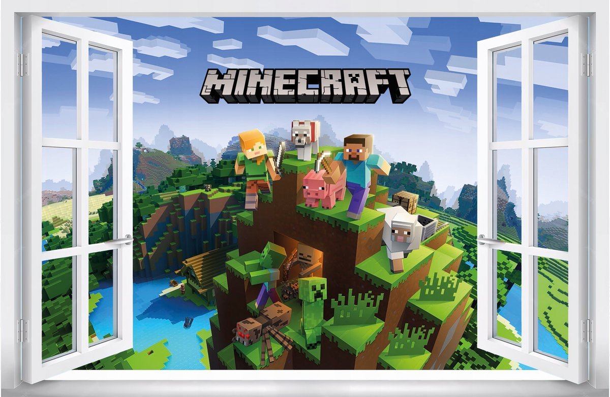 Naklejki na ścianę Minecraft Gra Postacie Naklejka XXL 115x75 cm #39