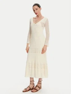 Pepe Jeans Sukienka dzianinowa Paulina PL953712 Beżowy Slim Fit - Sukienki - miniaturka - grafika 1