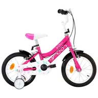 Rowery - vidaXL Rower dla dzieci 14 cali czarno-różowy - miniaturka - grafika 1
