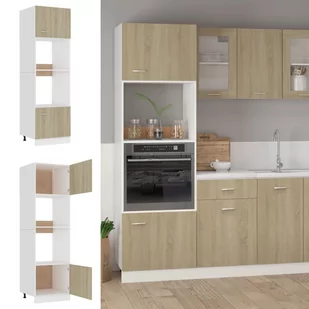 vidaXL Szafka kuchenna, dąb sonoma, 60x57x207 cm, płyta wiórowa 802549 - Szafki kuchenne - miniaturka - grafika 1