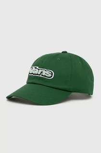 Czapki męskie - Vans czapka z daszkiem bawełniana kolor zielony z aplikacją - grafika 1