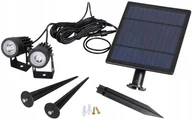 Lampy ogrodowe - Lampa solarna ogrodowa LED 2x3W 6000K czujnik zmierzchu panel 5W - miniaturka - grafika 1