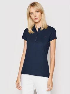 Koszulki i topy damskie - Tommy Hilfiger Polo New Chaira 1M57636661 Granatowy Slim Fit L, M, S, XL, XS, XXL, XXS - grafika 1