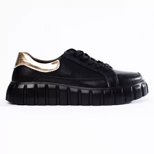Sneakersy damskie na platformie Shelovet czarne - Sneakersy damskie - miniaturka - grafika 1