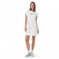 Koszulki sportowe damskie - Damska sukienka shirtowa Guess Athena Jersey Dress - biała - GUESS - miniaturka - grafika 1