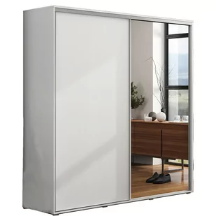 Szafa Przesuwna 175 z Lustrem A20 Skąpski Meble Grafit, Sonoma, 215 cm - Szafy - miniaturka - grafika 1