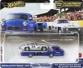 Samochody i pojazdy dla dzieci - Mercedes-Benz 300SL + '55 Mercedes-Benz Blaues Wunder Hot Wheels Premium 1:64 - miniaturka - grafika 1