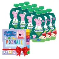 Desery dla dzieci - BoboVita Świnka Peppa Mus jabłko po 6 miesiącu + Książeczka GRATIS Zestaw 12 x 100 g - miniaturka - grafika 1