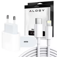 Ładowarki do telefonów - Alogy Ładowarka sieciowa Alogy szybka USB-C PD 20W + Kabel Lightning 1m Biały 10970X0 - miniaturka - grafika 1