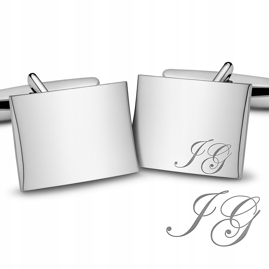 Mankietowe spinki srebrne 925 delikatne z Twoimi inicjałami