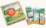 Puzzle - Bino Puzzle kostki dzikie zwierzęta 84174 - miniaturka - grafika 1