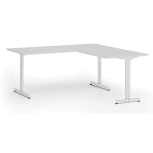 Biurko PRIMO BETA L, 1800 x 1800 mm, podstawa biała, biały - Biurka - miniaturka - grafika 1