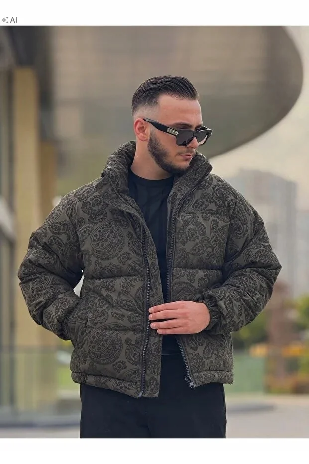 PIKOWANA KURTKA MĘSKA Z AŻUROWYM WZOREM RETRO S 5IA
