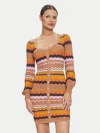 Sukienki - Guess Sukienka dzianinowa W4YK90 Z3GC0 Pomarańczowy Regular Fit - miniaturka - grafika 1