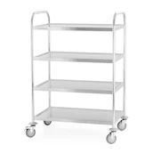 Wózki na żywność - Wózek kelnerski 4-półkowy ze stali nierdzewnej, uchwyt o profilu okrągłym, 860x540x1260 mm TECHNICA, Silver Line - miniaturka - grafika 1