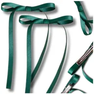 Ozdoby do włosów - Spinki damskie do włosów długie kokardki 2 szt zielone eleganckie - miniaturka - grafika 1