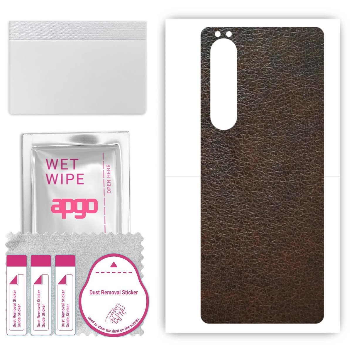 Folia naklejka skórka strukturalna na TYŁ do Sony Xperia 1 III SOG03 - Skóra Brązowa - apgo SKINS