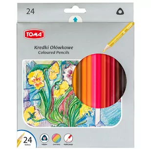 Kredki ołówkowe trójkątne 24 kolory TOMA 5901133544841 - Przybory szkolne - miniaturka - grafika 3