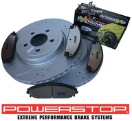 Tarcze hamulcowe - Przednie klocki EXTREME Z26 + WIERCONE NACINANE tarcze hamulcowe 345mm POWERSTOP XL Dodge Challenger - miniaturka - grafika 1