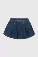 Sukienki i spódniczki dla dziewczynek - United Colors of Benetton spódnica jeansowa dziecięca kolor niebieski mini rozkloszowana - miniaturka - grafika 1