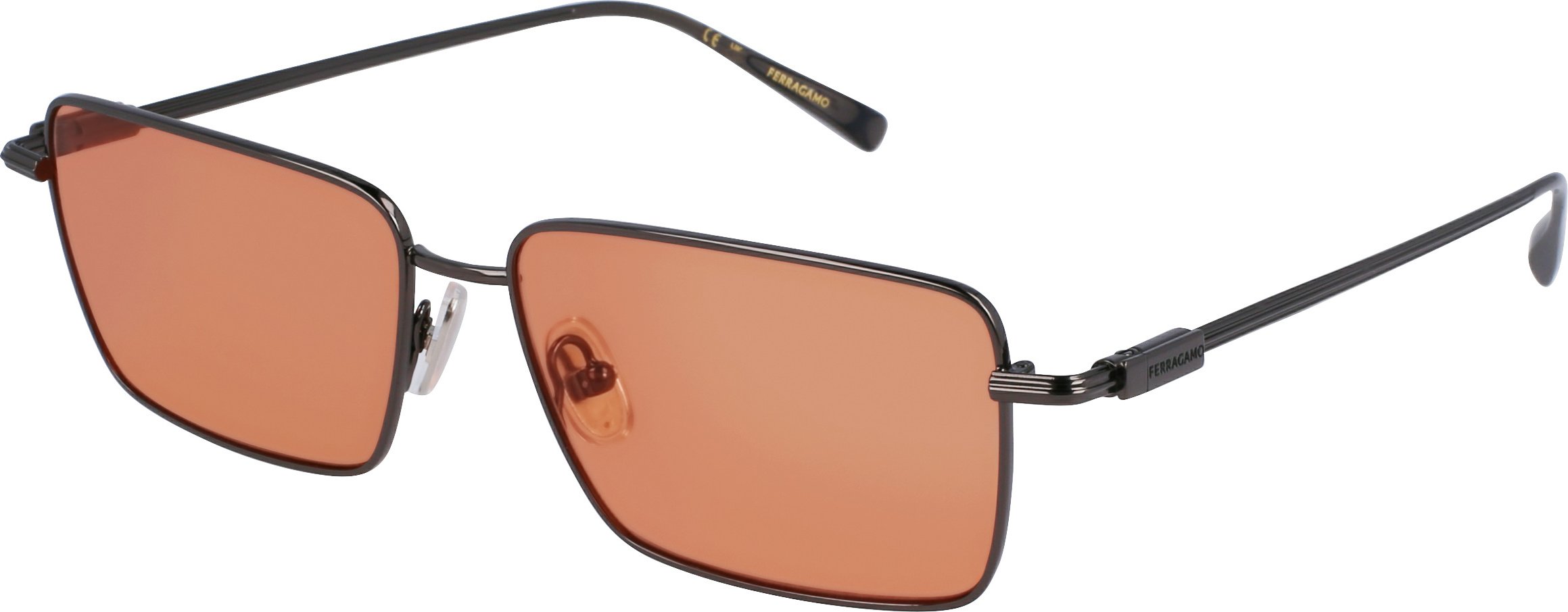 Męskie okulary przeciwsłoneczne FERRAGAMO SF309S 017 DARK GUN/ORANGE 57/15/145