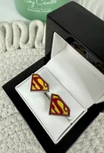 Spinki do mankietów i krawatów - SPINKI DO MANKIETÓW koszuli mankietu SuperMan - miniaturka - grafika 1
