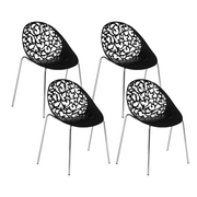 Krzesła - Beliani Zestaw 4 krzeseł do jadalni czarny MUMFORD 63256 - miniaturka - grafika 1