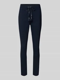 Spodnie materiałowe o kroju skinny fit z tunelem - Spodnie damskie - miniaturka - grafika 1